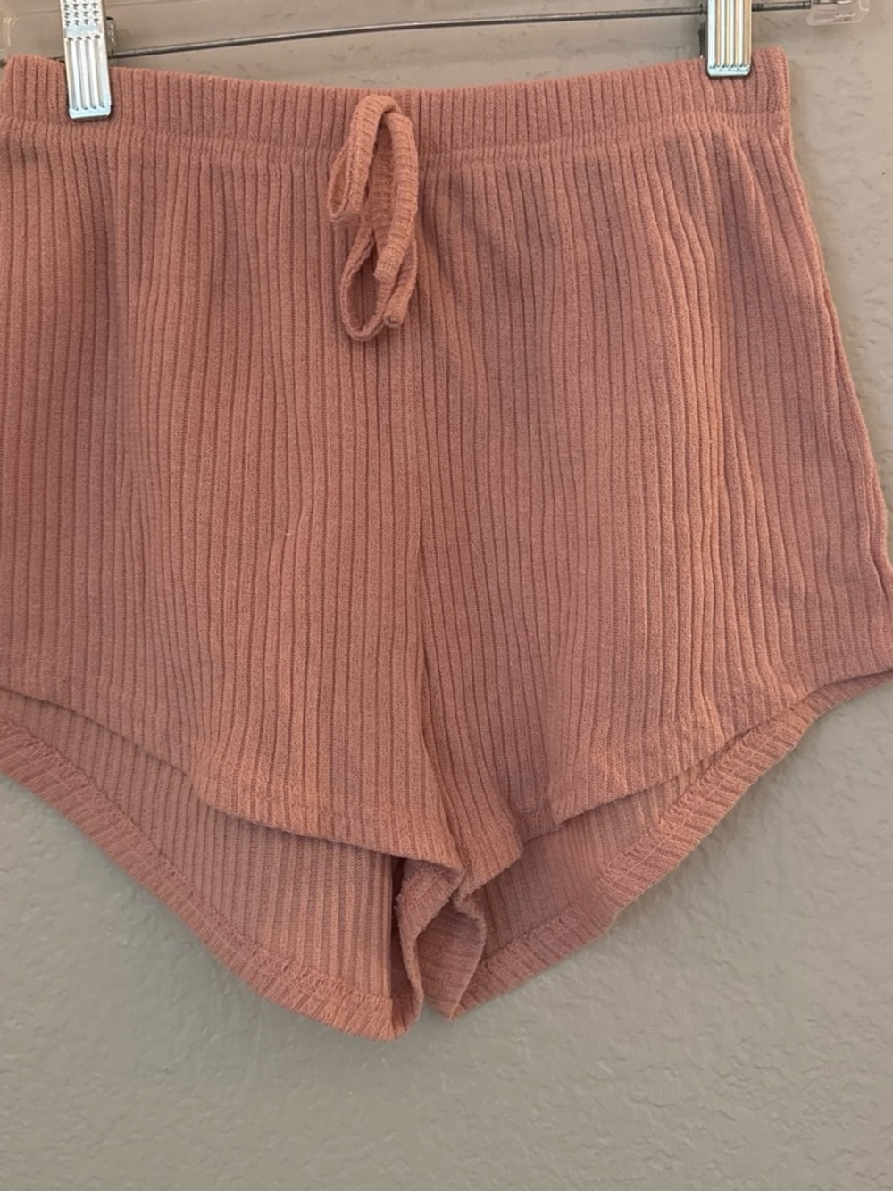Soft Ribbed Women's Lounge Shorts - Dusty Rose